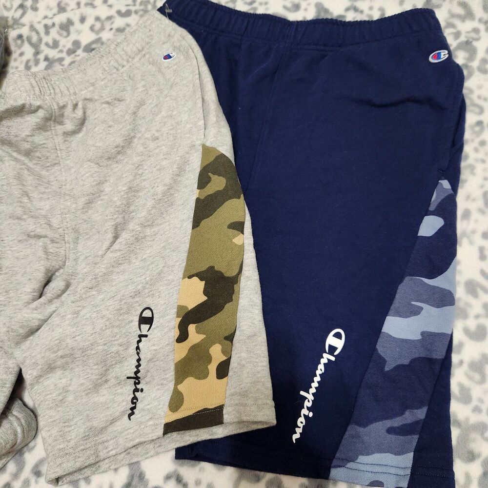 Champion Shorts For Boys Size XL 18-20 Elastic Waist One Blue One Gray.  New